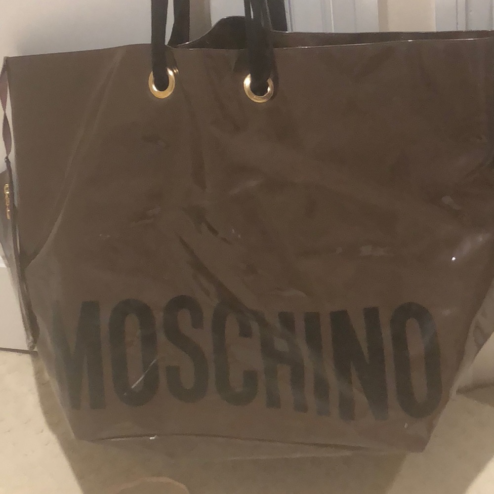 MOSCHINO tote for beach, overnight bag w/ pouch